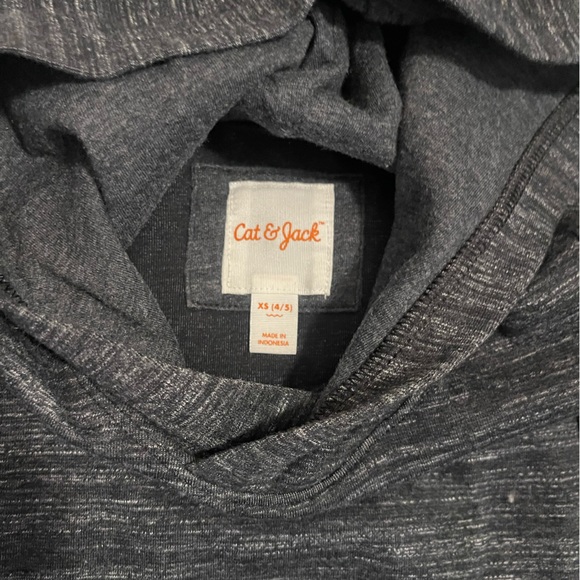 Cat & Jack Dark Gray Hooded Sweatshirt with Sleeve 'Future Focused' - Picture 3 of 4